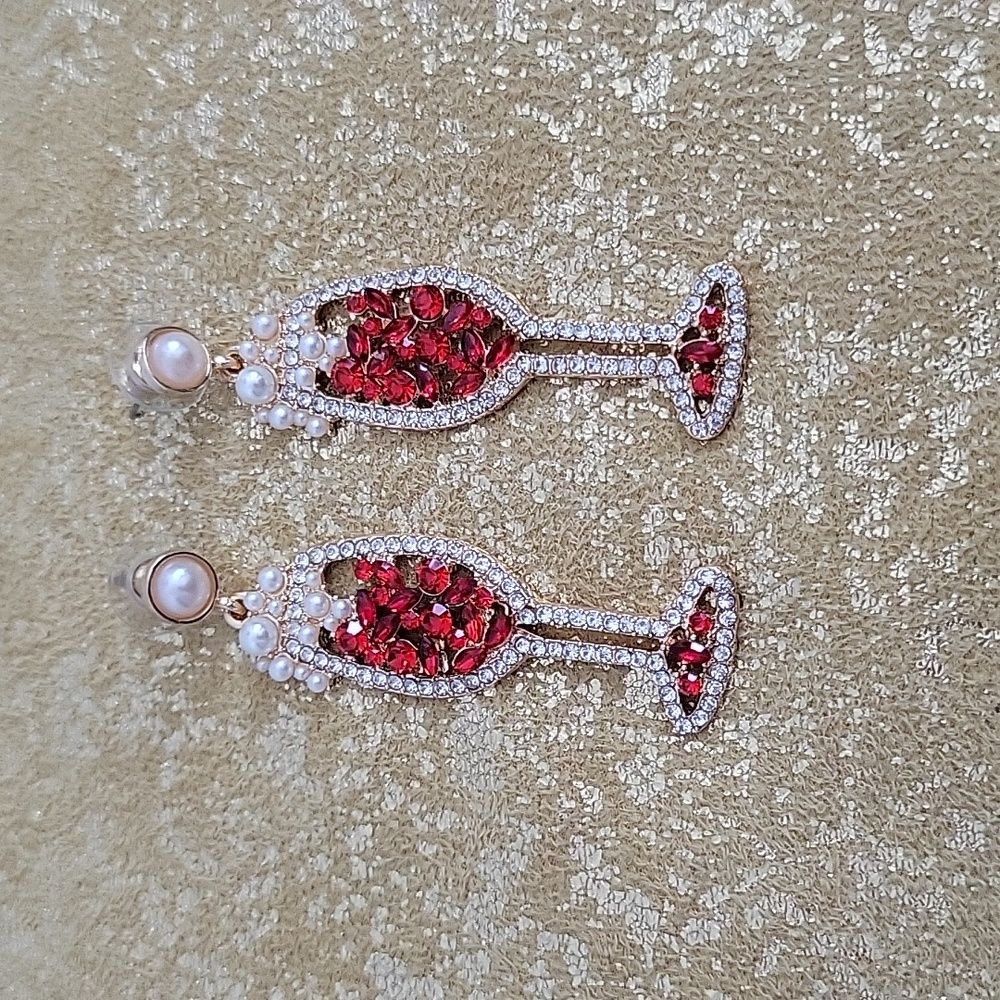 Champagne glass earrings